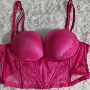 Victoria's Secret Hot Pink Lace Bustier